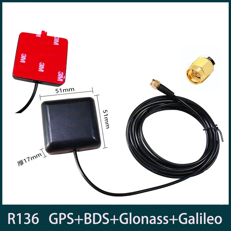 

RTK Antenna R136 single frequency GPS BD GLONASS GALILEO conbination antenna high gain 38dbi sma male interface RG174 3m cable