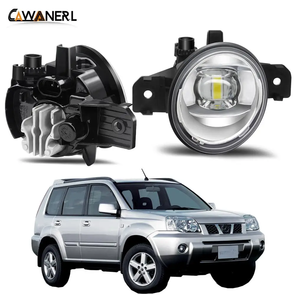 Fog Light Assembly 30W Car Right + Left Side LED Lens Fog Lamp DRL H11 12V For Nissan X-Trail T30 2001 2002 2003 2004 2005 2006