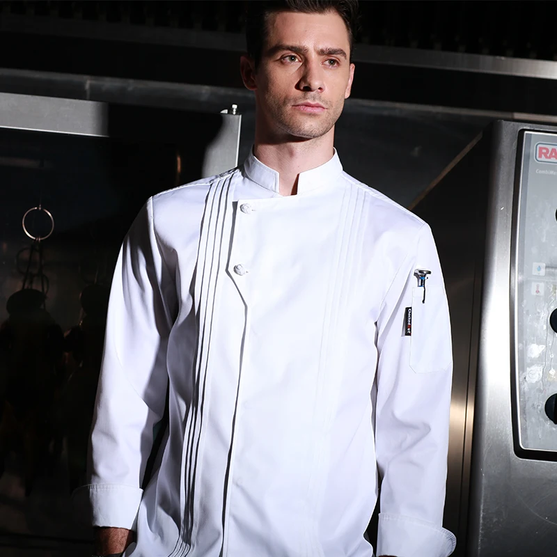 Di alta qualità di inverno cucina del ristorante uniforme di spessore lavabile cuoco uniforme manica lunga bianco giacca cuoco