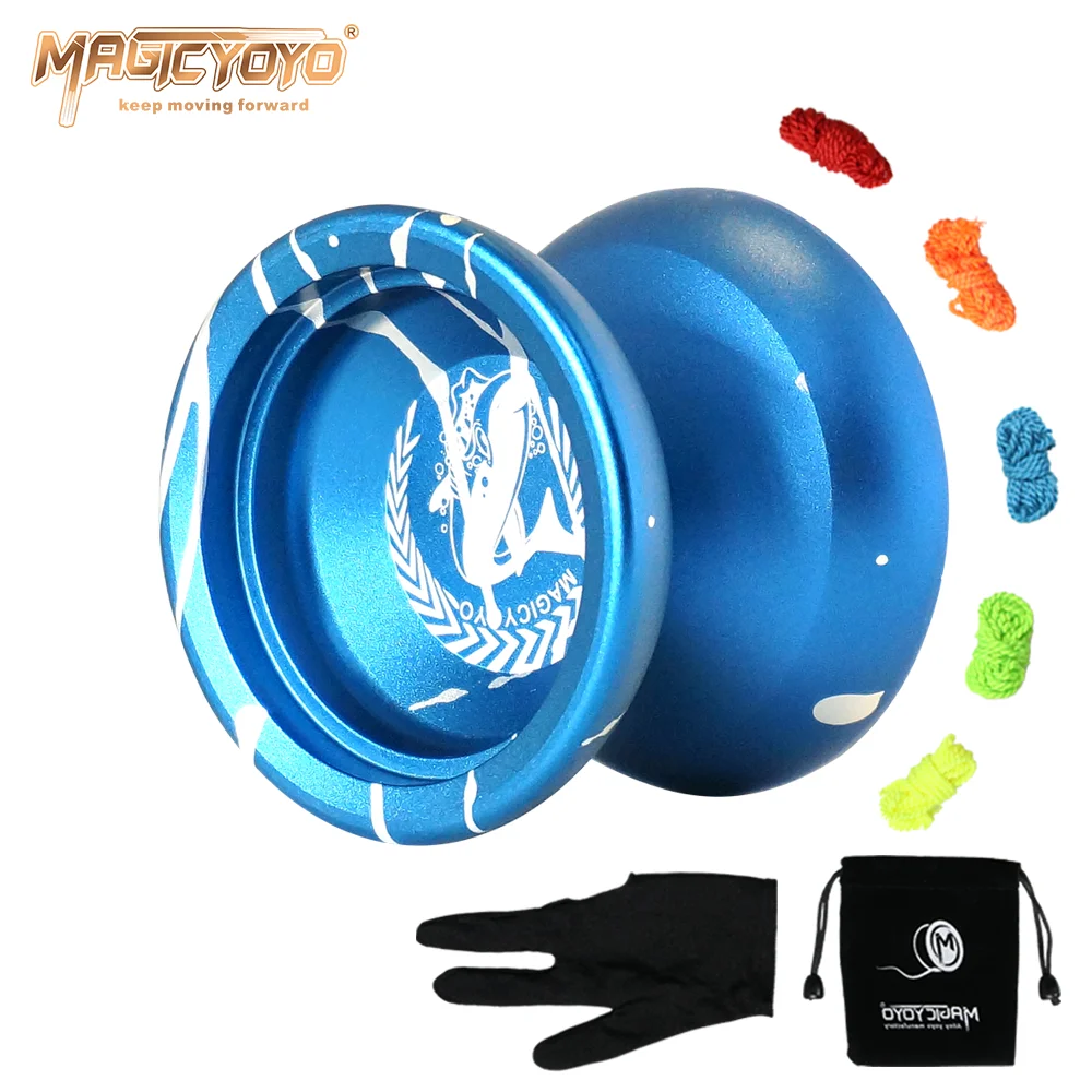 MAGICYOYO N12 Shark Honor Yoyo Unresponsive Professional yo yo Aluminum Alloy Yo- yo Long Time Spinning , Sand Blasted Finish