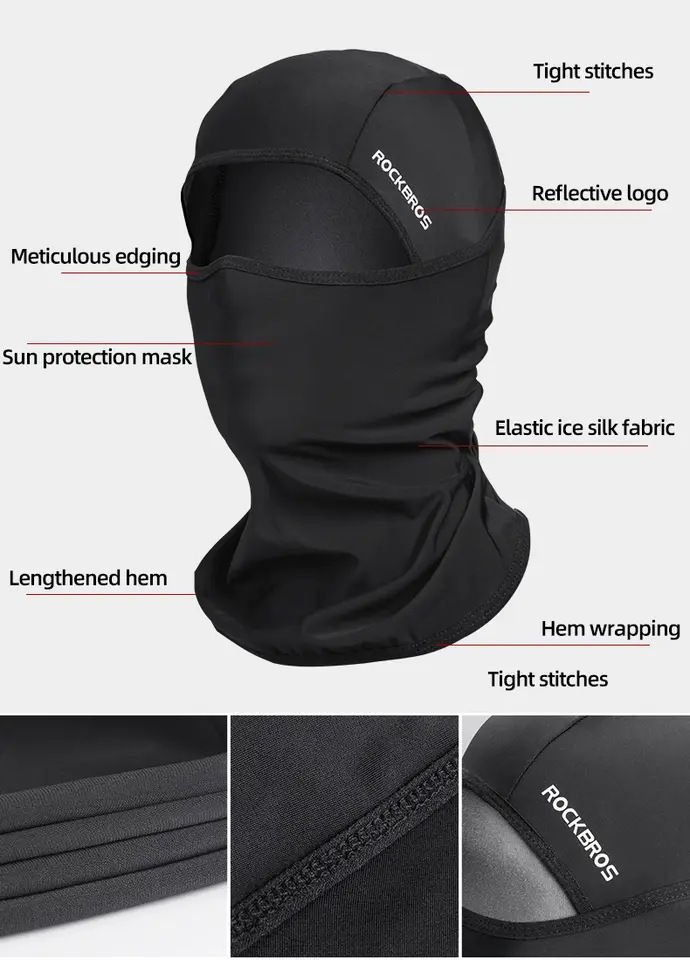 ROCKBROS Summer Ice Silk Bike Caps Anti-UV Sun Protection Breathable Bicycle Bandana Scarf Sports MTB Road Full Face Mask Cap - 3