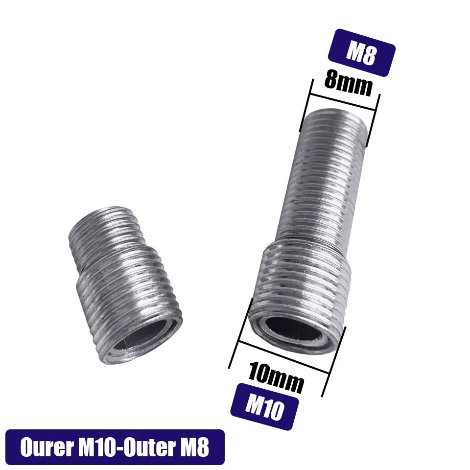 2pcs M10 M8 External Teeth Adapter Screw Fine Teeth Full Teeth Lighting Lamps  Hollow Iron Tube Dental Tube Screws