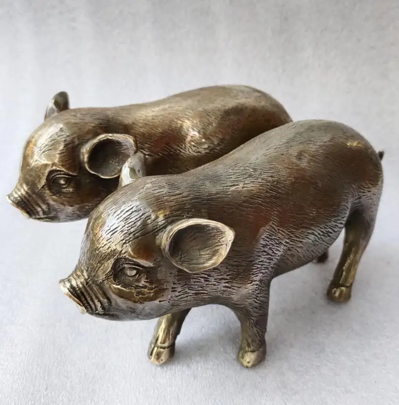 

Archaize brass recruit wealth pig crafts statue A pair