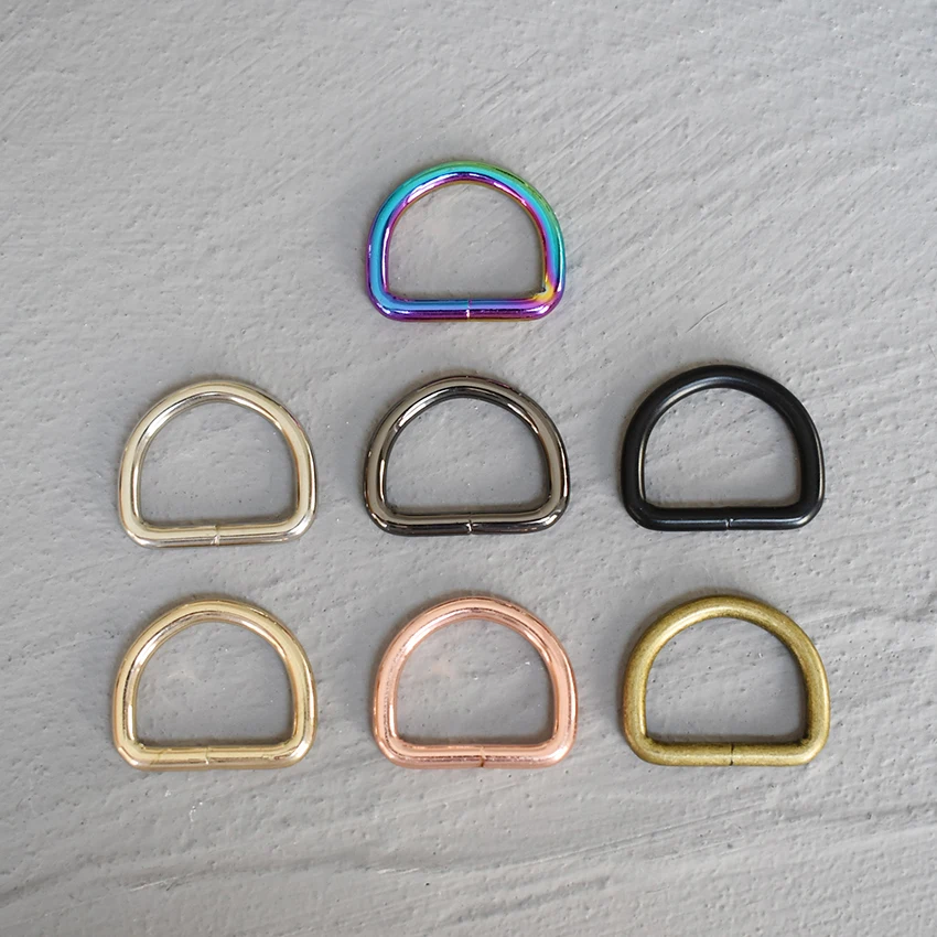 25mm 1 piece Metal Slider Adjustable Buckle D Ring ORing Snap Hook Handbag Strap For Bag of 7 different colors DIY Accessories