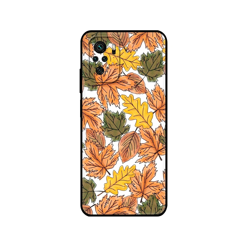 Black tpu Case For Xiaomi Redmi 9T Case Redmi Note 9T Note 10 5G 4G Pro 10S Case leaves autumn fox pumpkin halloween