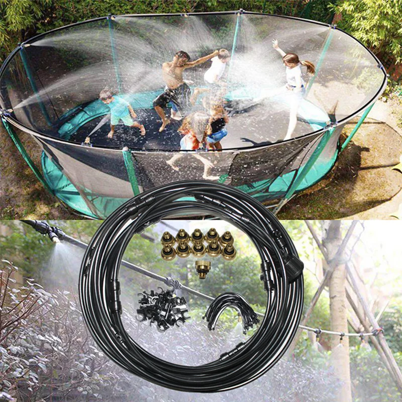 Trampoline Water Misting Cooling System Kit Summer Outdoor Garden Sprayer Multifunctional Sprinkler Water Spray Irrigation 2024