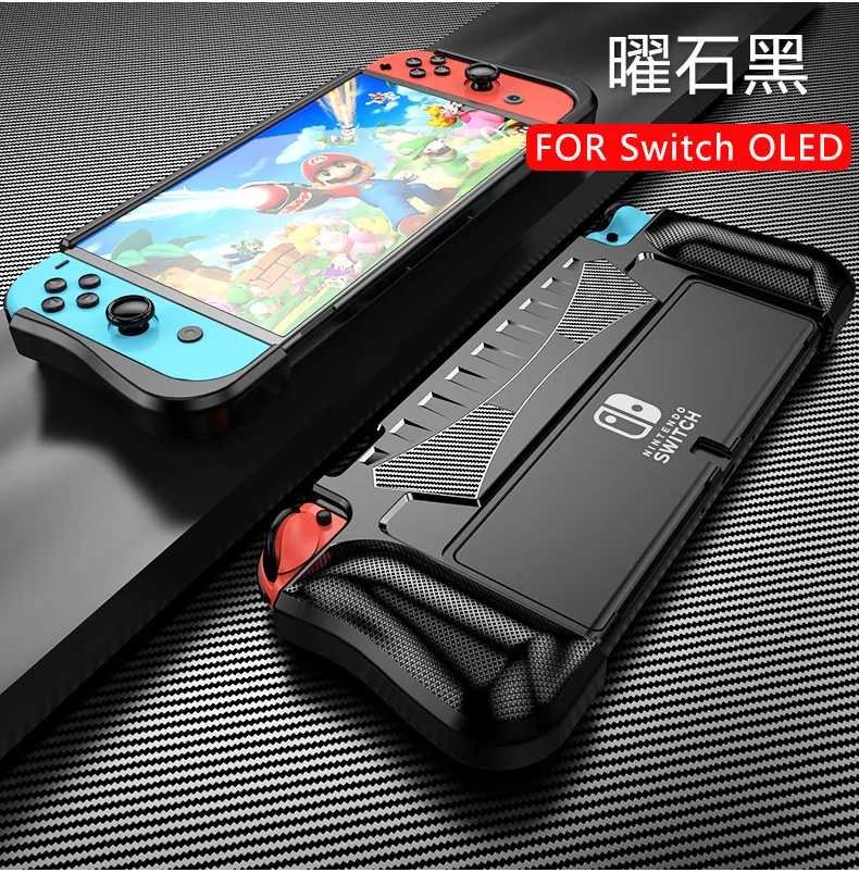 For Nintendo Switch OLED Upgraded Protective Case Cover, Ergonomic Comfort TPU Grip Shell Dockabel Case For Nintendoswitch OLED