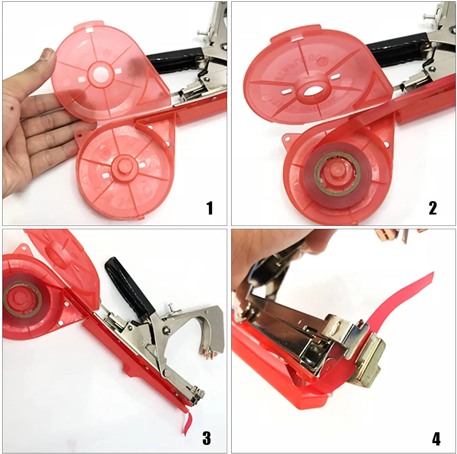 Potable Red Plant Hand Tying Tape tool Tapener Machine Garden Stem Branch Binding Tools Tape tool степлер для растений