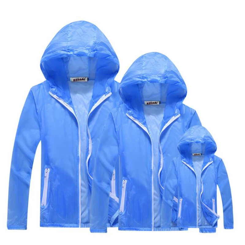 Men Women Kids Teens Solid Color Ultra-thin Ultra-light Camping Jacket Anti-UV Quick Dry Skin Windbreaker 120-3XL Custom Logo