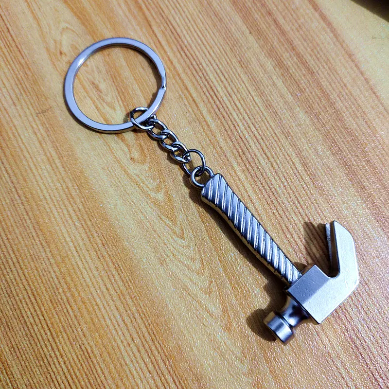 New Silver Wrench Style Key Chain  Tool Toy Key Ring Mini Pendant Bag Charming Car Holder Personality Gifts