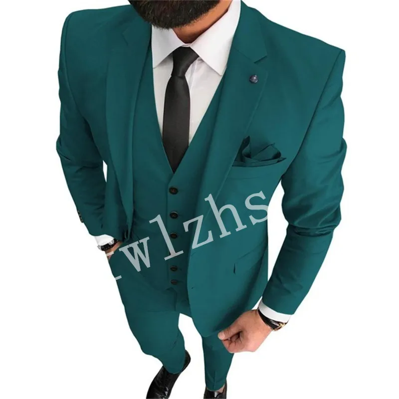 

Handsome Two Buttons Groomsmen Notch Lapel Groom Tuxedos Men Suits Wedding/Prom Best Blazer ( Jacket+Pants+Vest+Tie) B162