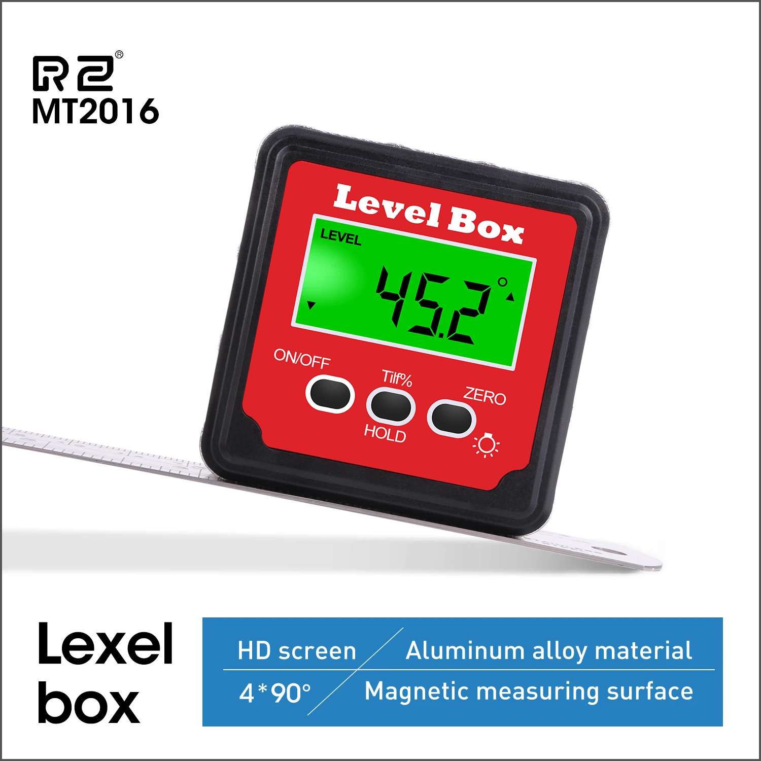 RZ Digital Electronic Protractor Inclinometer Universal Bevel Box Angle finder With Backlight Angle Measurement Angle Gauge