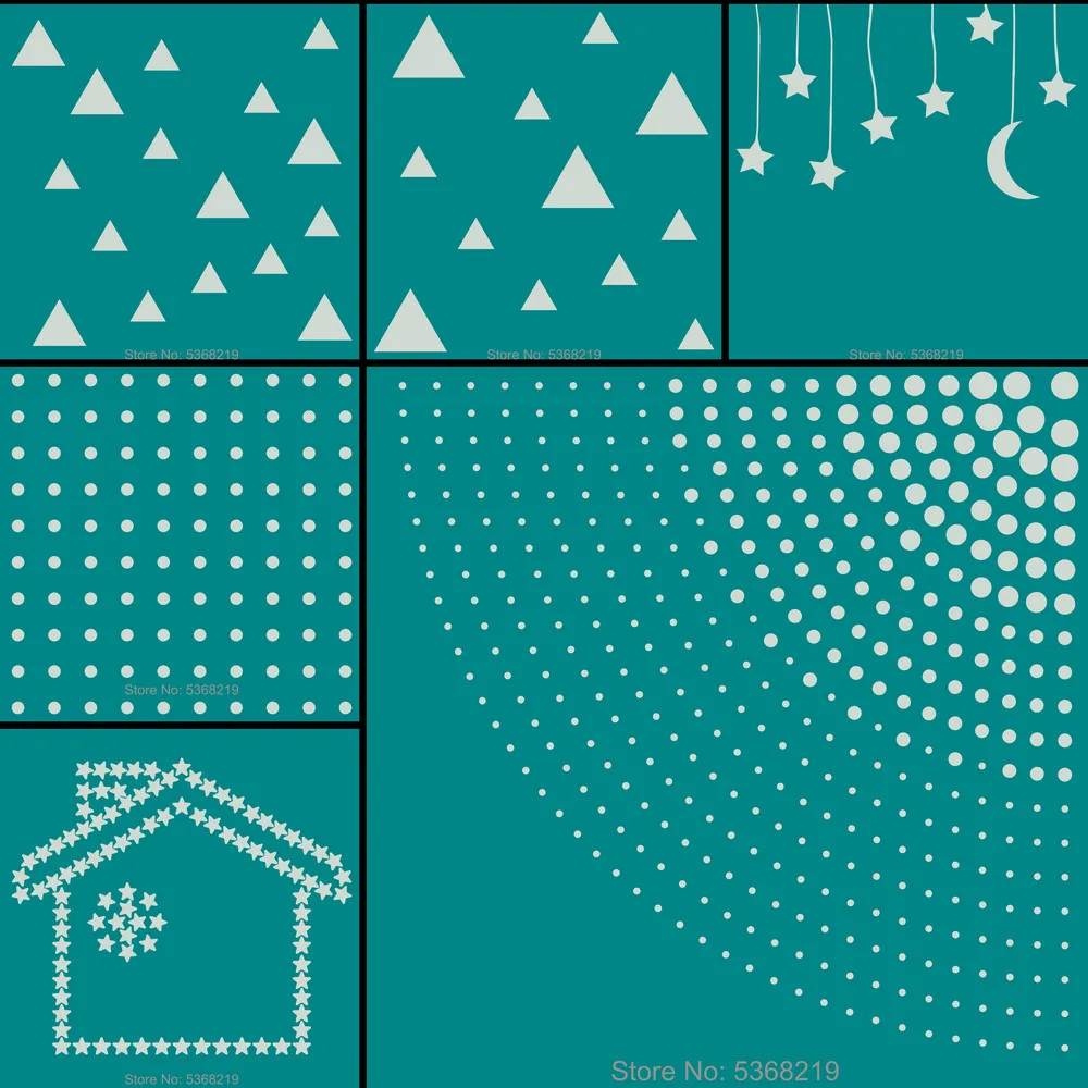 Leuchtende Sterne Wandaufkleber, die im Dunkeln leuchten, Mond/Herz/runder Aufkleber für Kinderzimmer, Kinderzimmer, Geschäft, Hotel, DIY-Dekoration – Detail 21