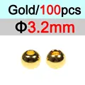 100 Piezas de Oro de 3.2mm