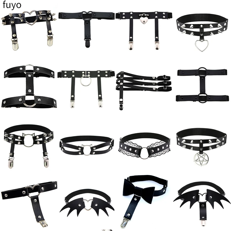 

High Quality Womens Sexy Elasticity Harness Heart Leg Chain Garter Belts Cosplay Spike Elastic Thigh Ring Garter Bondage Belts