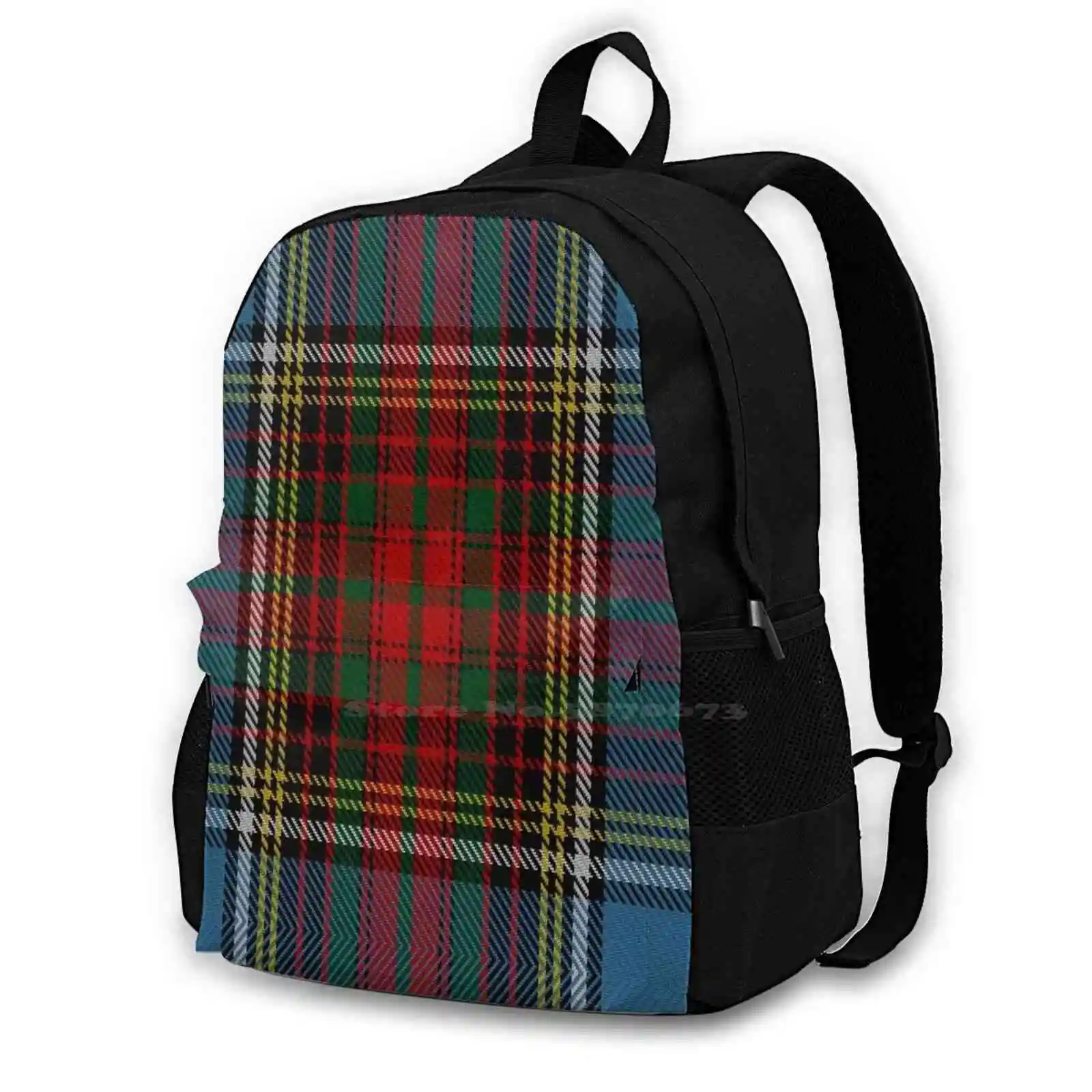 Anderson (-Hastie #1 ) Clan / Family Tartan Teen College Student Backpack Laptop Travel Bags Total Tartan Blue Green Brown White