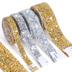 Rhinestone Ribbons Self-Adhesive Trim Gift Decorative Tape Handmade Rhinestone Tape Applicator Ribbon With Rhinestones Appliques