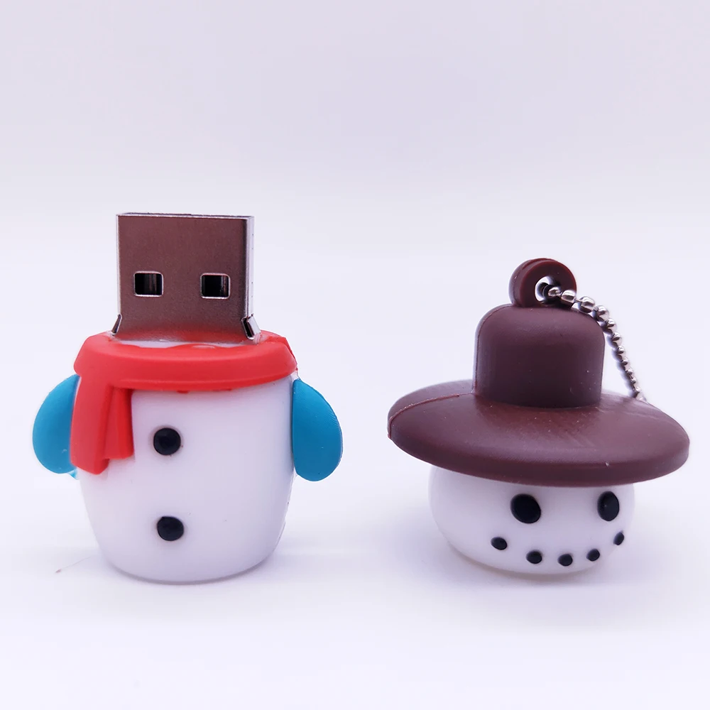 Kerst Sneeuwpop Usb Flash Drive Memoria Usb Stick Pendrive Memory Stick 4Gb 8Gb 16Gb 32Gb 64gb 128Gb Witte Sneeuw Flash Disk