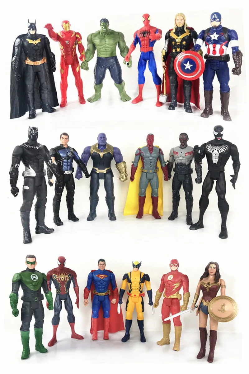 WZP PONG 12 Inches Super Hero Sound Light Figurine Dolls Toys PVC Action Figure Model Toy Kids Gift