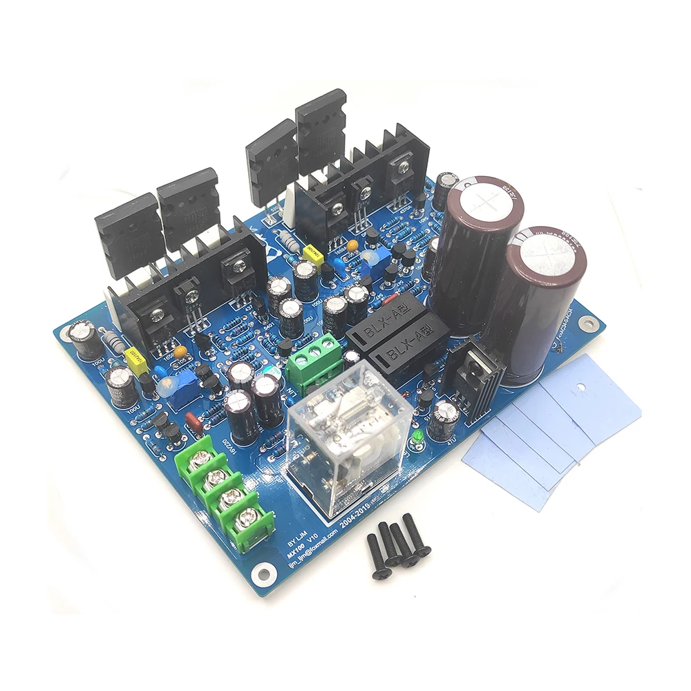 Комплекты «сделай сам», готовая Плата усилителя MX100 A1943 TTC5200, двухканальный Интегрированный усилитель с блоком питания и защитой динамиков