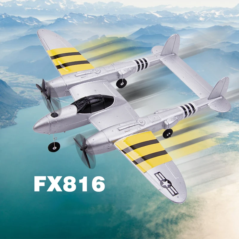 FX-816 seconda guerra mondiale Air Force P38 RC aeroplano 2.4GHz 4CH RC aereo ala fissa volo all\'aperto Drone per giocattoli per bambini regalo di