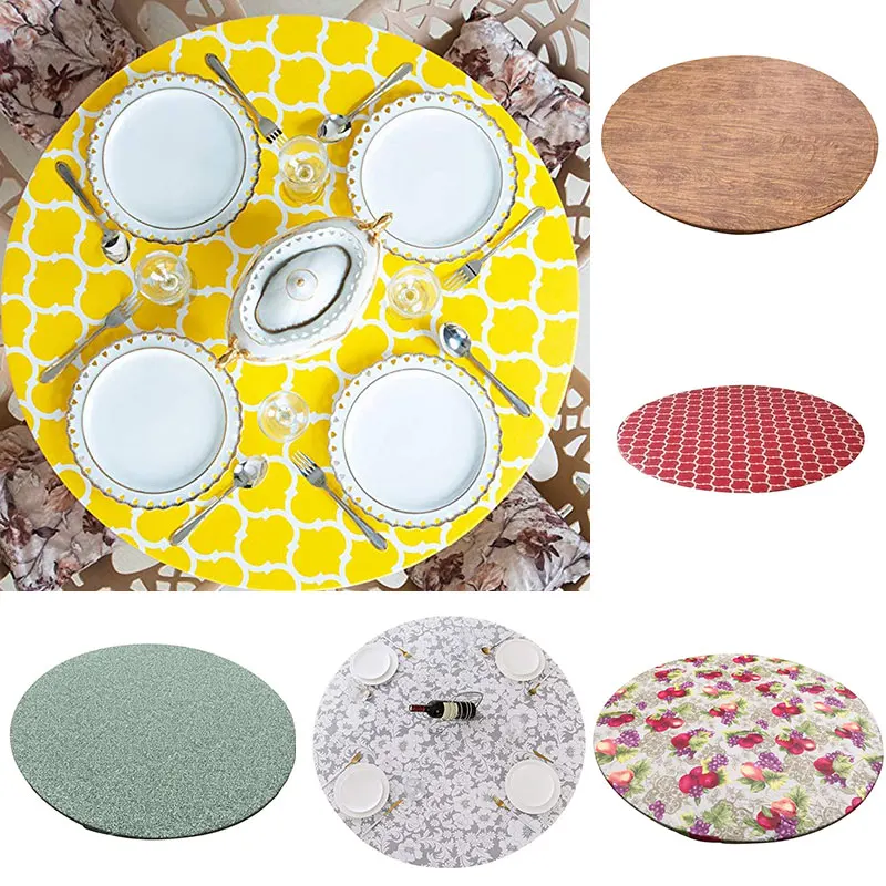 

1Pc Tablecloth Round Table Cover Printing Waterproof Oilproof PVC Flannel Transparent Stretch Tablecloths Coffee Table Pad