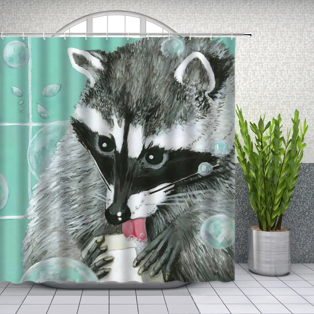 New Waterproof Cartoon Animal Shower Curtain Polyester Panda Kangaroo Koala Showering Bath Decoration Curtains In The Bathroom