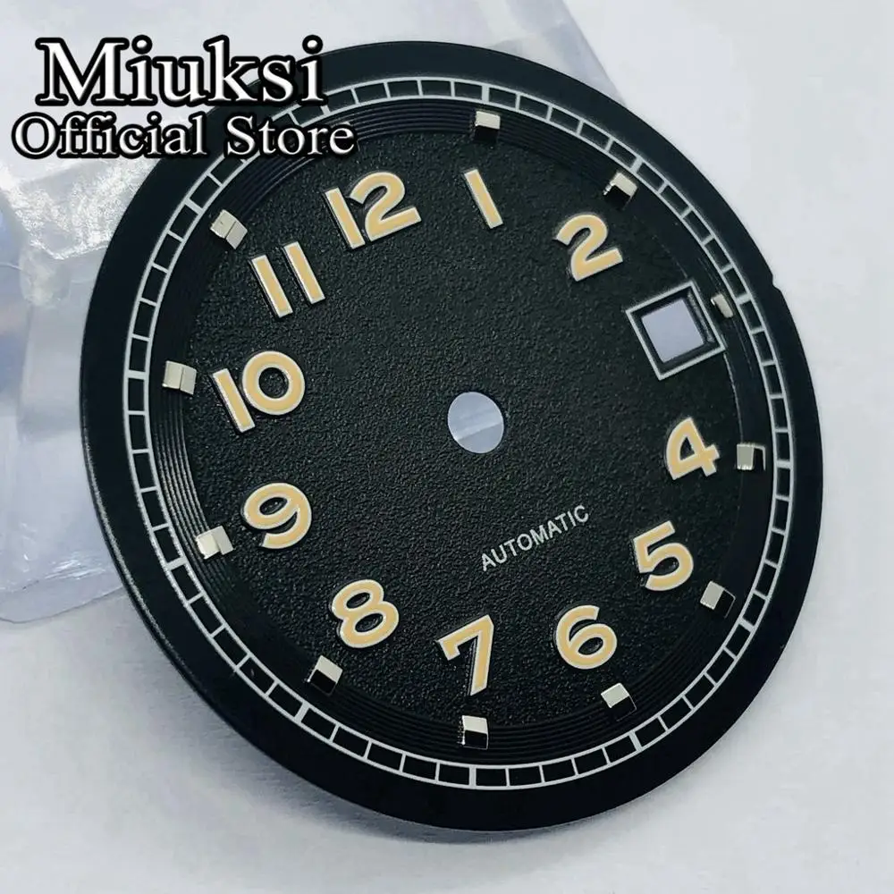 Miuksi 31.5mm sterile dial luminous watch dial fit ETA 2836 2824 Mingzhu DG2813 3804 Miyota 8205 8215 821A Seagull 1612 movement