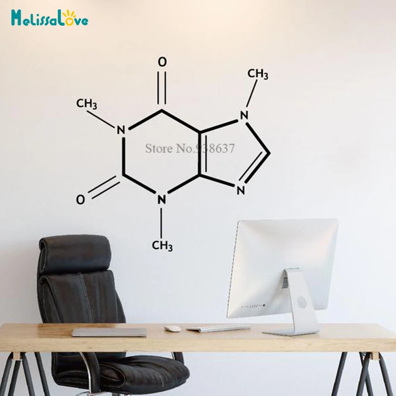 Molecular Structure Wall Decal Science Study Room Home Decor Removable Vinyl Wall Stickers BB801