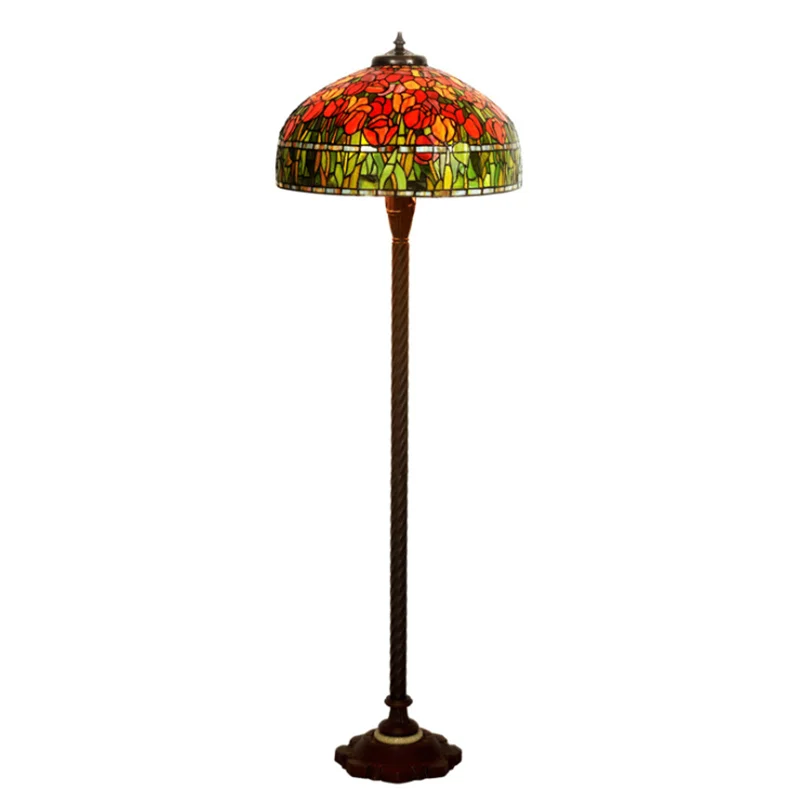 

Pastoral Blooming Flowers Wedding Decor Floor Lamp Romantic Tiffany American Country Sofa Reading Lighting Fixture 1273
