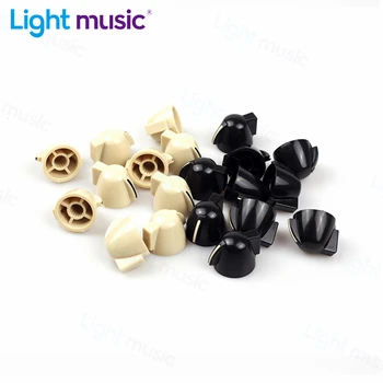 6pcs ABS 치킨 헤드 일렉트릭 기타 이펙트 페달 손잡이 기타 앰프 제어 손잡이 Guitarra 전위차계 손잡이 블랙/크림