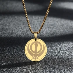 2021November Sikhism Symbol Necklaces Charm Jewelry Stainless Steel Sikh Khanda Pendant Necklace Pendant For Women/Men Choker