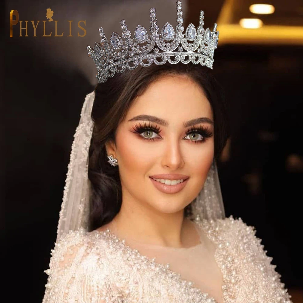

A24 Luxury Bridal Crowns Silver Rhinestone Headband Headpiece Zircon Wedding Tiaras Crystal Headwear Women's Hair Accessories