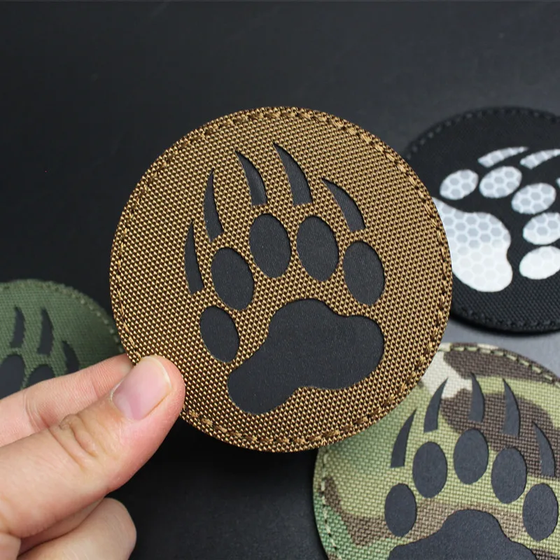 Clothing Reflective Bear Claw Patch Military IR Reflective Sticker Military Fan Armband Personalized Backpack Badge DIY