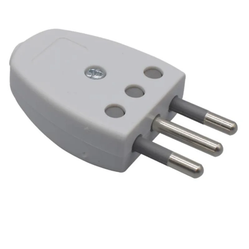 Clavijas de enchufe de alimentación de cableado desmontable, negro y blanco, 10A, 250V, cobre, UE, Italia, Chile, Argentina, se pueden girar 90 grados