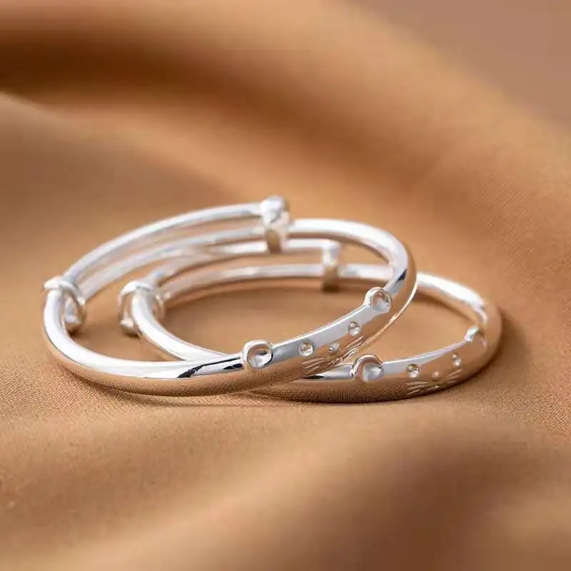 ★parent-child model rat baby boys and girls 9999 sterling silver bracelet child silver ornament gift baby bracelets