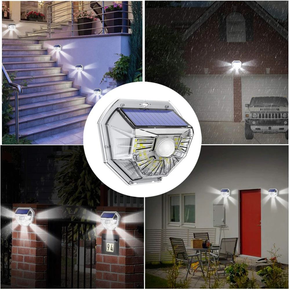 Solar Wall Light Motion Sensor Outdoor IP65 Waterproof Decorative Fence Light, Suitable for Staircase Courtyard Path Garage