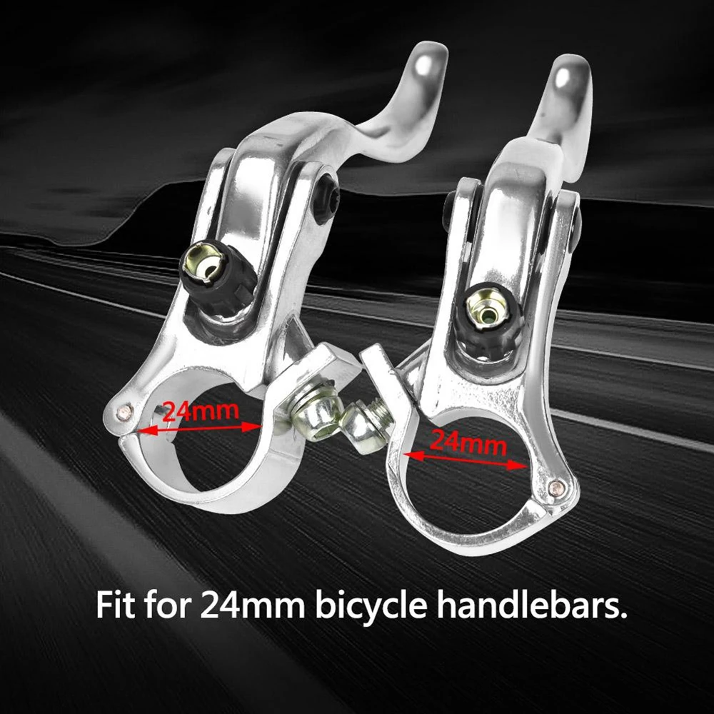 1 Pair 24 MM Aluminum Alloy Bicycle Brake Levers Comfortable Grip Rustproof High-quality Bicycle Levers Replacement Accessories