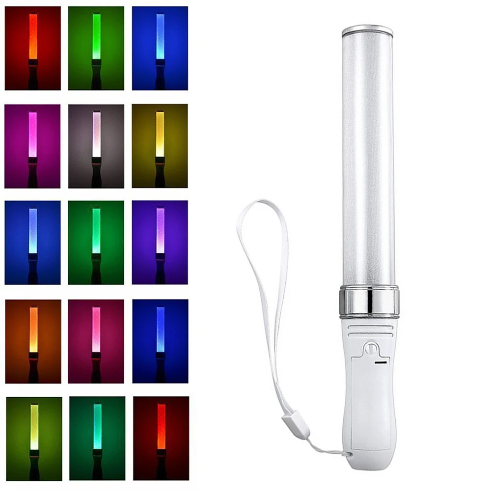 Christmas LED Light Sticks LED Glow Sticks 15 Colors Switchable Poi Glow Sticks for Parties Concerts Weddings Celebrations