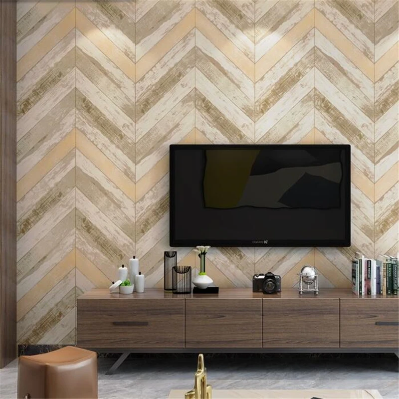 

WELLYU Retro Nordic Wood Wallpaper Retro Mediterranean TV Wall Bedroom Living Room Restaurant Wallpaper 3d Papel De Parede