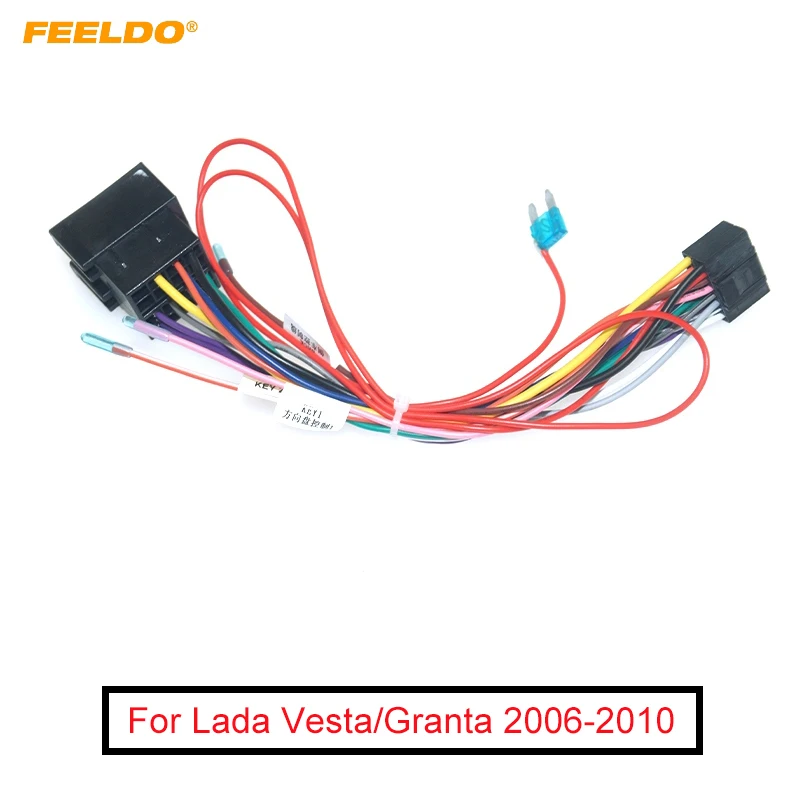 FEELDO Car 16pin Audio Wiring Harness For Lada Vesta/Granta Aftermarket Stereo Installation Wire Adapter