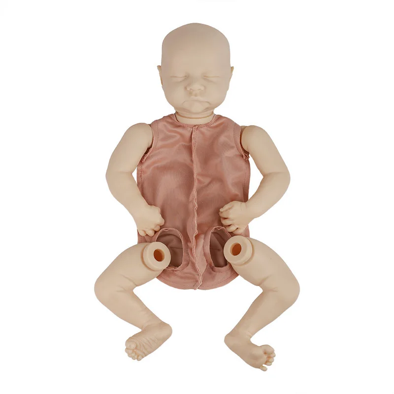 Diy Kit 20 Inch Closed Eyes Rebirth Doll Diy Kit Simulation Doll Toy(Body Cloth+limbs+head)