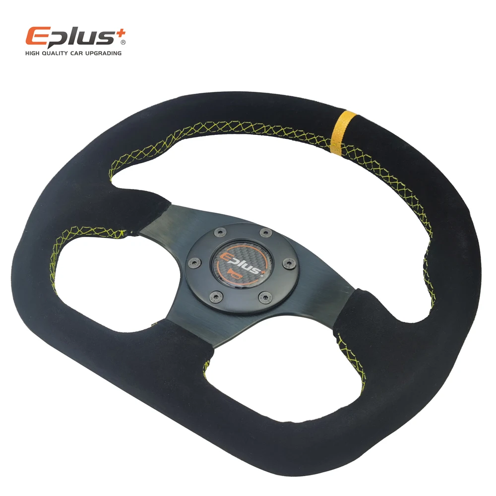 EPLUS Car-styling Sport Steering Wheel Racing Type Alcanta PVC Universal 13 Inches325MM Aluminum Retrofit Modified For Omp Style