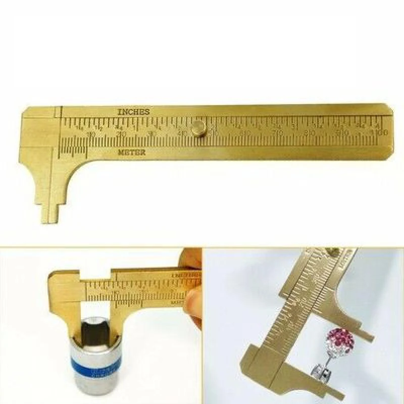 Calibro a corsoio 80mm/100mm/150mm calibri metallici calibro micrometro strumenti di misura ottone massiccio/acciaio inossidabile