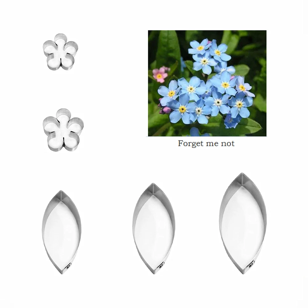 Forget me not  fondant sugar flower cutters baking cake decorations Polymer Clay Cold Porcelain gumpaste tools