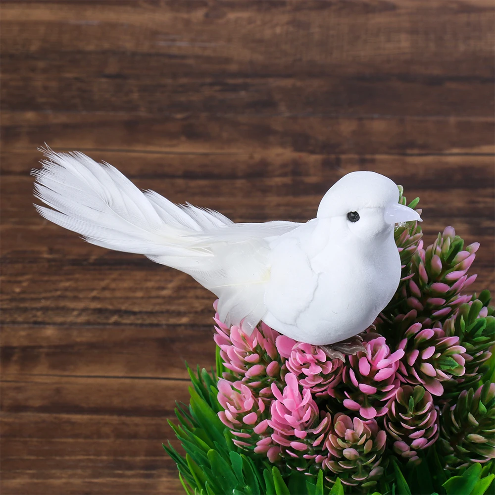 Simulation White Pigeon Home Decor Artificial Lover Peace Pigeons Garden Wedding Decortions Imitation Bird Model Xmas Tree Decor