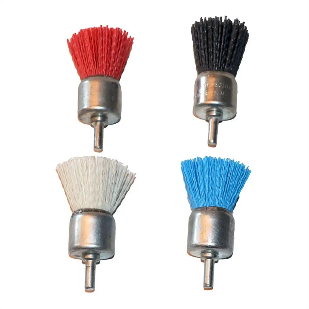 Escova de polimento de fio de nylon, 2 peças od 35mm, cabo abrasivo em forma de caneta, haste de 6mm