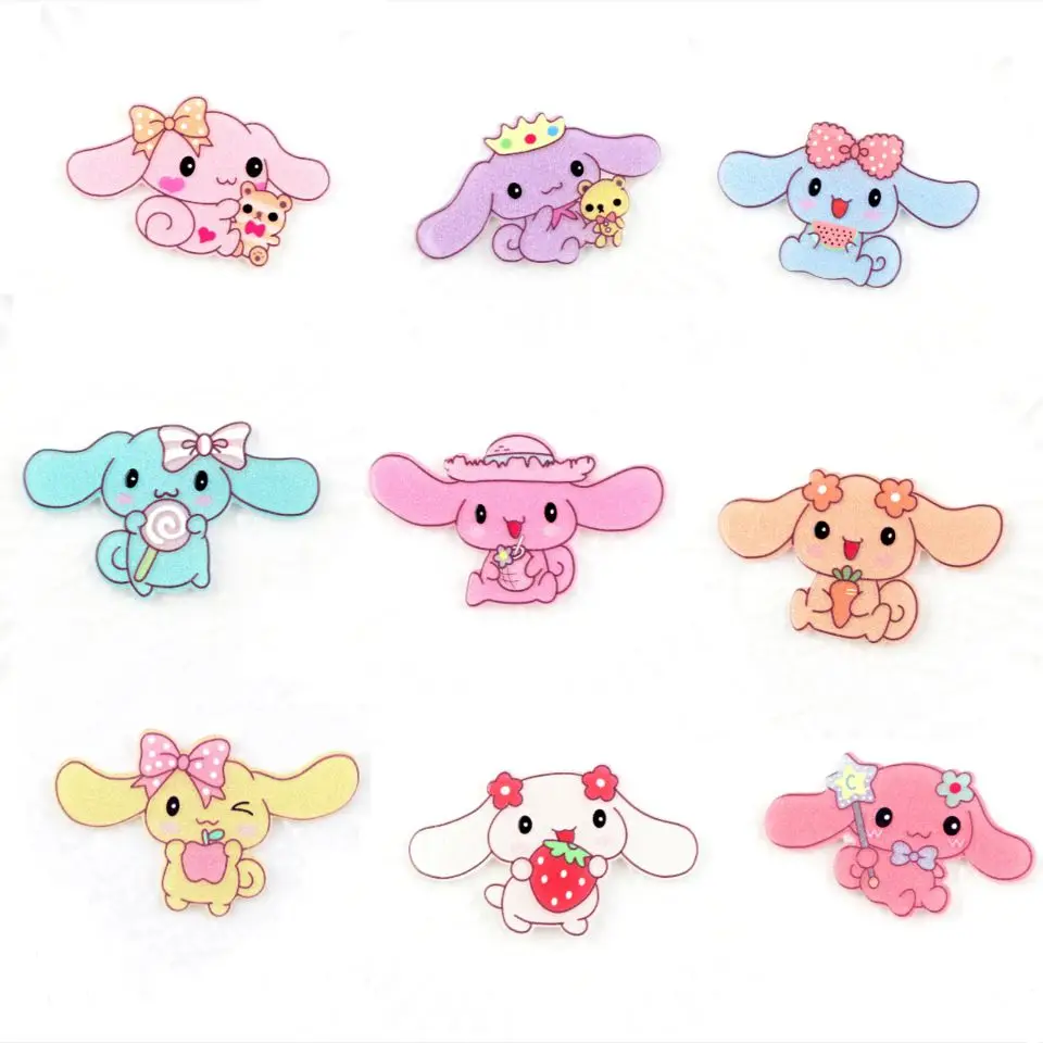 

59*36mm 10 pcs puppy cartoon acrylic resin graffiti patch children's hair accessories hairpin DIY home mix