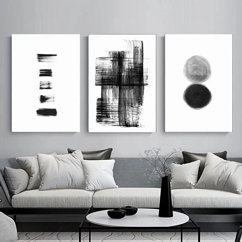 Abstract Modern Black and White Line Canvas Painting Posters and Prints Wall Art Picture for Living Room Home Decor Cuadros