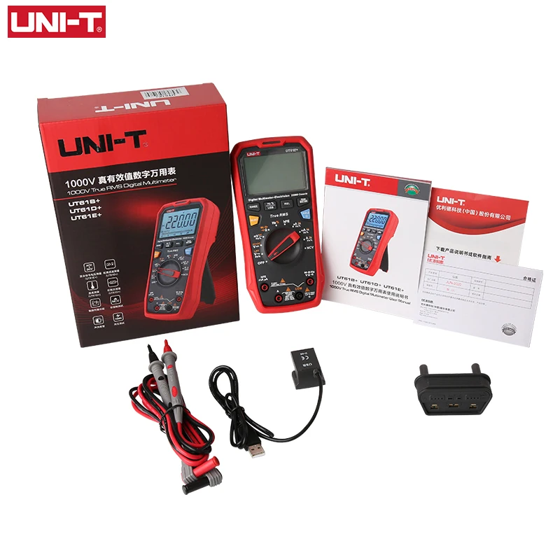 UNI-T Professional Multimeter Digital UT61E+ UT61D+ UT61B+ DC AC 1000V 60mF/220 mF Capacitance Test True RMS Auto Range Meter